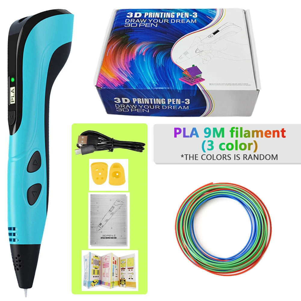 3d Pen for kids Creatived Toy DIY 3D Printing Pen Type-C Rechargeable 3D Pens Set with 200M PLA Filament for Children Gift