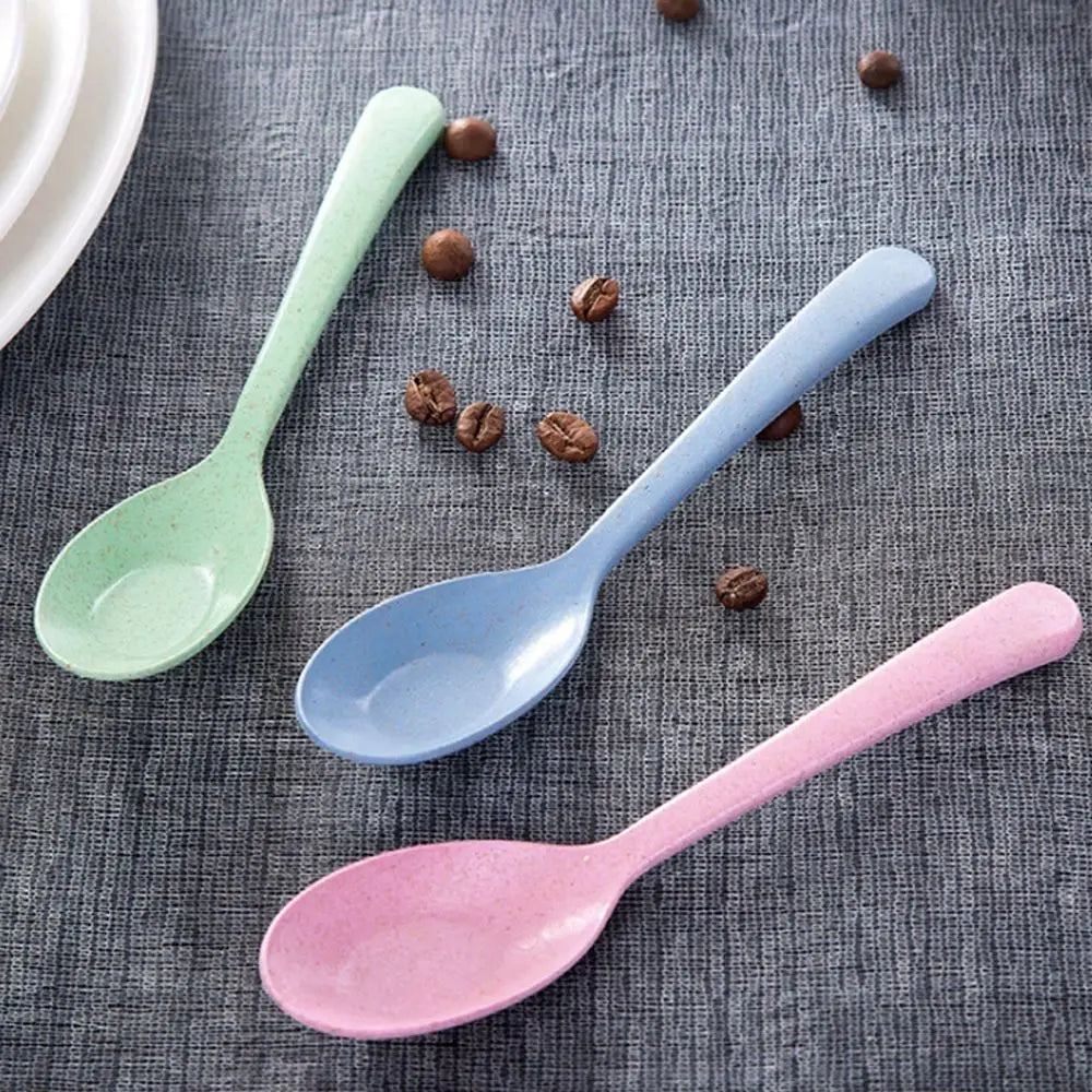 Plastic Bar Kitchen Tools Pudding Dessert Cake Party Wheat Straw Spoon Spoon Rice Scoop Scoop