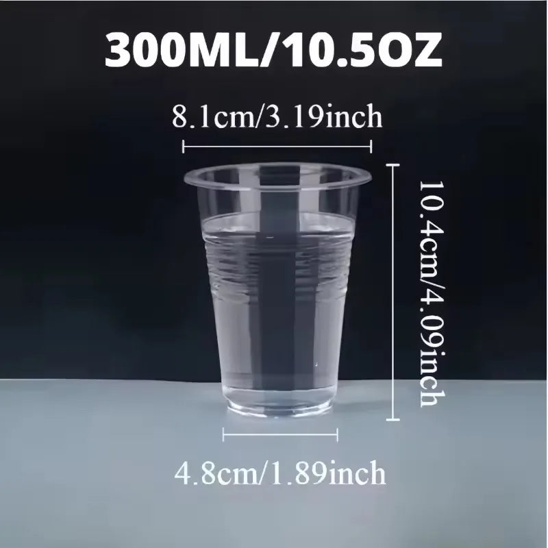 50/100PCS Disposable Transparent Plastic Cups Household Drinking Cups Fruit Juice Coffee Ice Crea Birthday Party Utensils