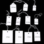 100pcs Jewelry and Jewelry Small Tags DIY Blank Hanging Rope Small Hang Tags Cowhide Elastic Thread Hanging Tags Price Tag