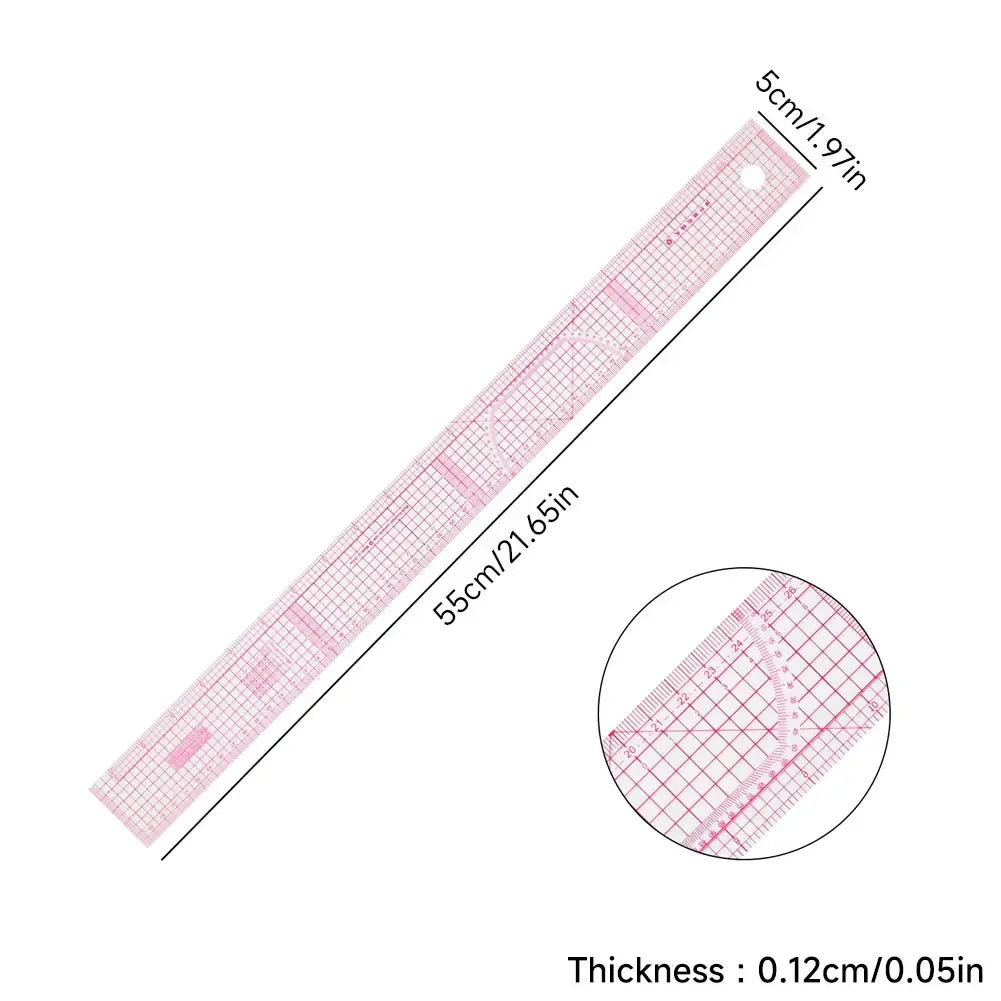 Flexible Clear Metric French Curve Ruler Multipurpose Tailoring Template For Dressmaking Pattern Drafting DIY Sewing Projects