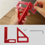 Miter Triangle Ruler Aluminum Alloy Woodworking Square Protractor High Precision Layout Measuring Tool for Engineer Carpenter
