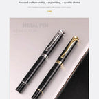 Metal Fountain Pen Business Black Heavy Feel Calligraphy Practice Pen Signing Pen High End Business and Student Use