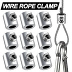 0.8-2mm Steel Wire Rope Clamp Stainless Steel Cable Copper Metal Hanging Clip Adjustable Screws Fixed Hardware Accessories