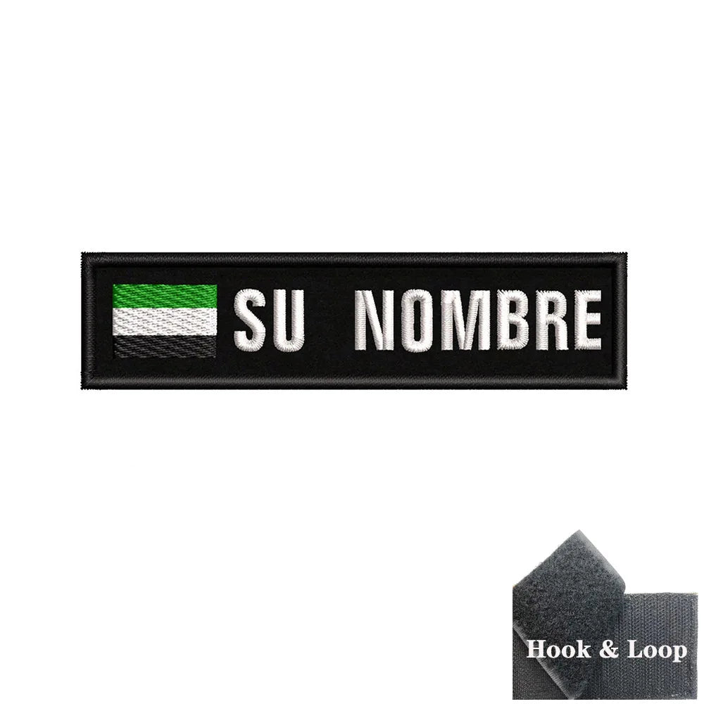 1PC 10cmX2.5cm Custom Name Flag Patch Stripes Badge Iron On Or Hook Loop Andalusia Extremadura Canary Islands Spain Galicia