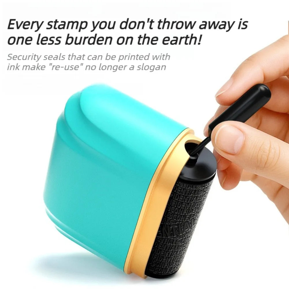Roller Privacy Stamp Confidential Seal Garbled Ink Smear Pen for Information Concealment Express Package Document Security Tool