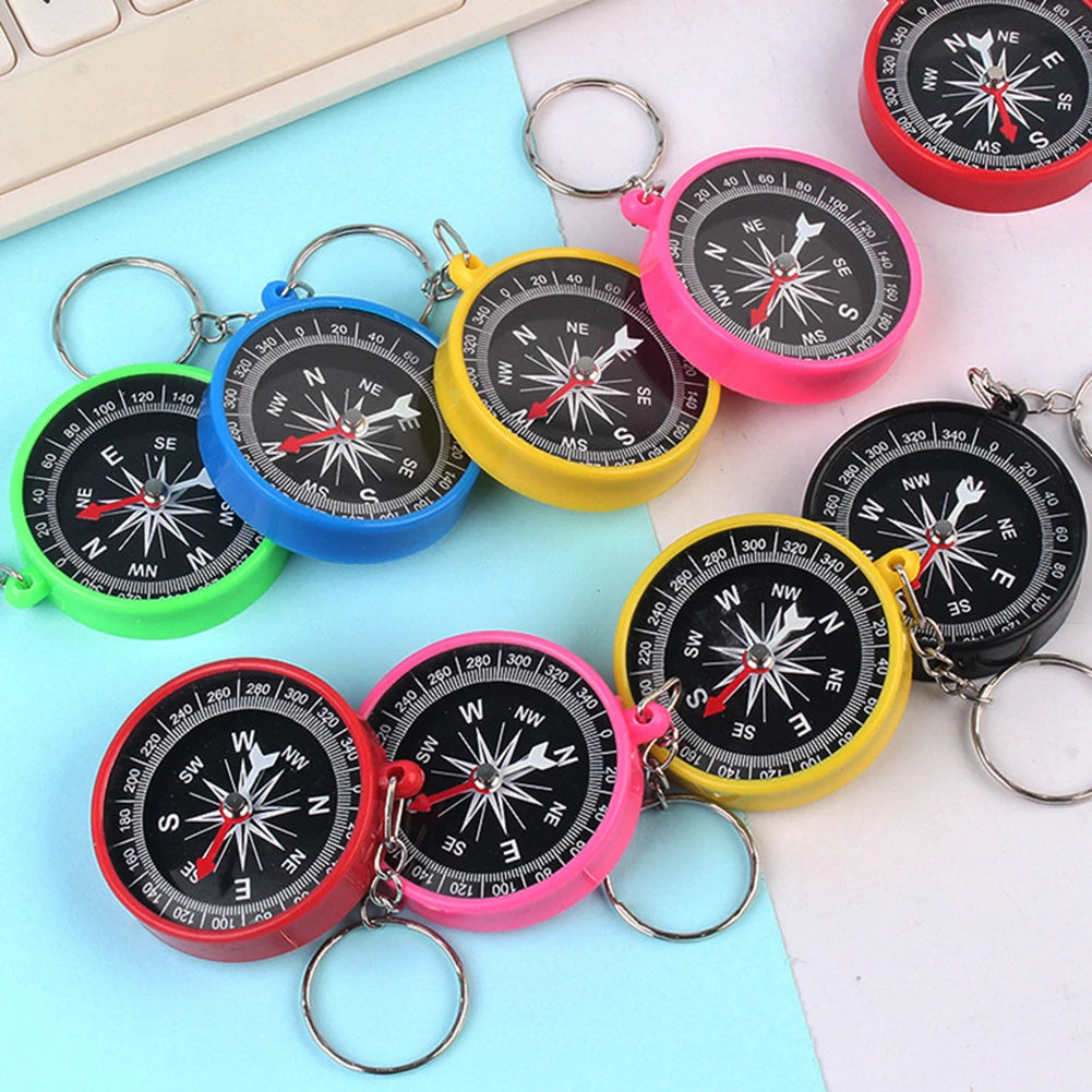Outdoor Compasses Keychain,Children Mini Compasses Keychain Portable Easy Hanging Key Chains Accessories For School,Outdoors
