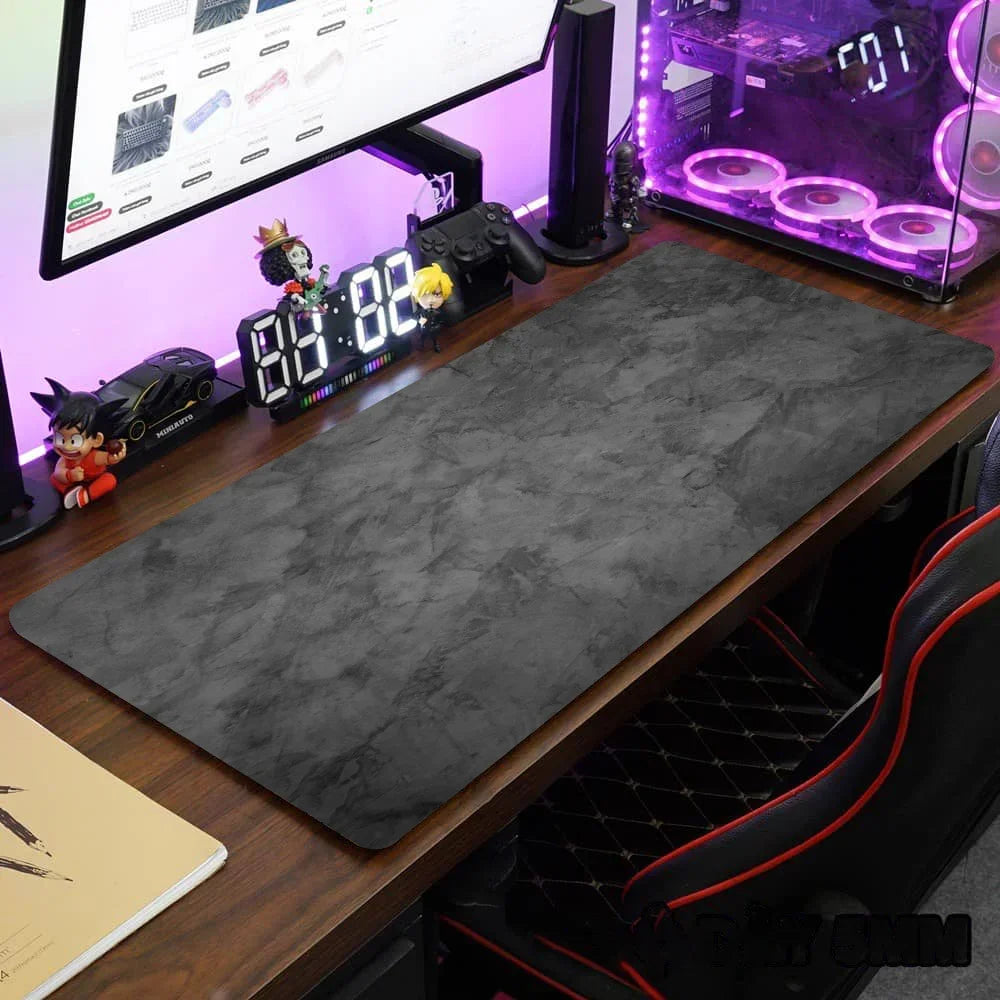 Large size table mat HD printing anti-slip design xxl desktop keyboard table mat gray series game mouse pad lock edge