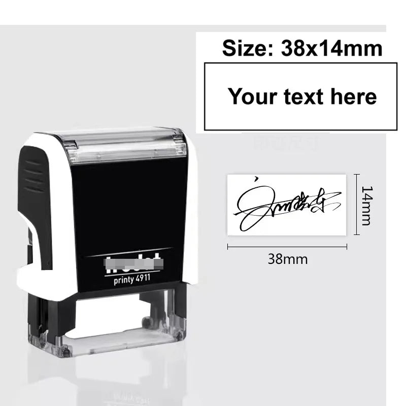 Customizable Self-Inking Rectangular Personalized Name Signature Laser Engraved Rubber Stamp