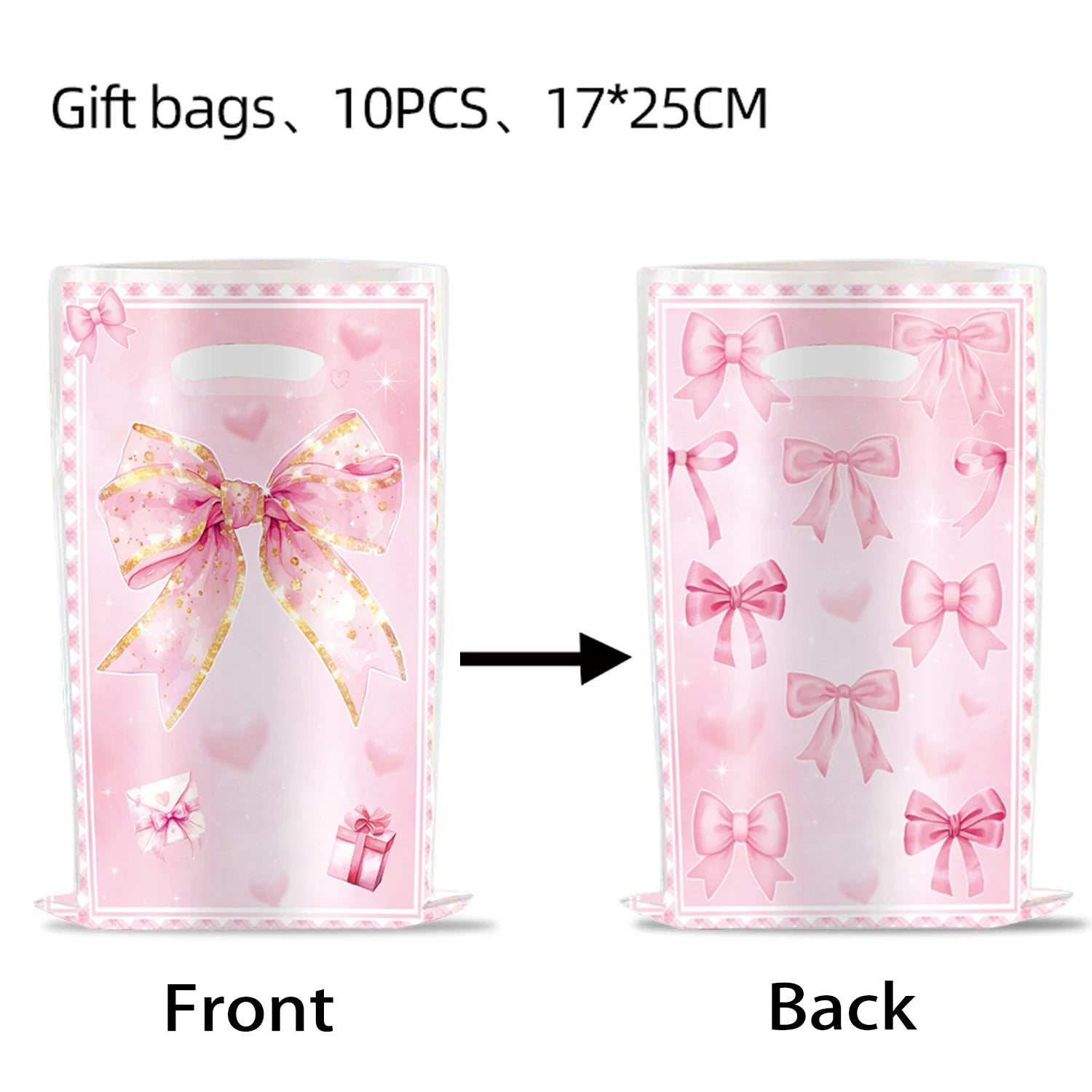 Pink bow Birthday Disposable Tableware Set Paper Plates Cups Napkins Girls Party Decoration Supplies