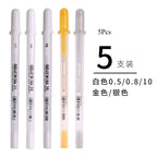 Sakura Gelly Roll Gel Pens 3/5PCS Classic Highlight Pen Gel Ink Pens Bright White Highlight Sketch Markers Color Highlighting