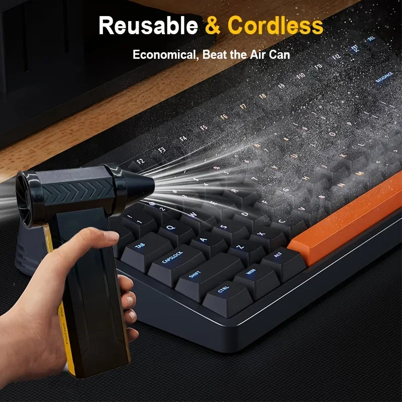 7800000RPH Air Blower Brushless Motor Electric Turbo Jet Fan High-Speed Violent Fan USB Rechargeable Powerful Dust Blower 60m/s