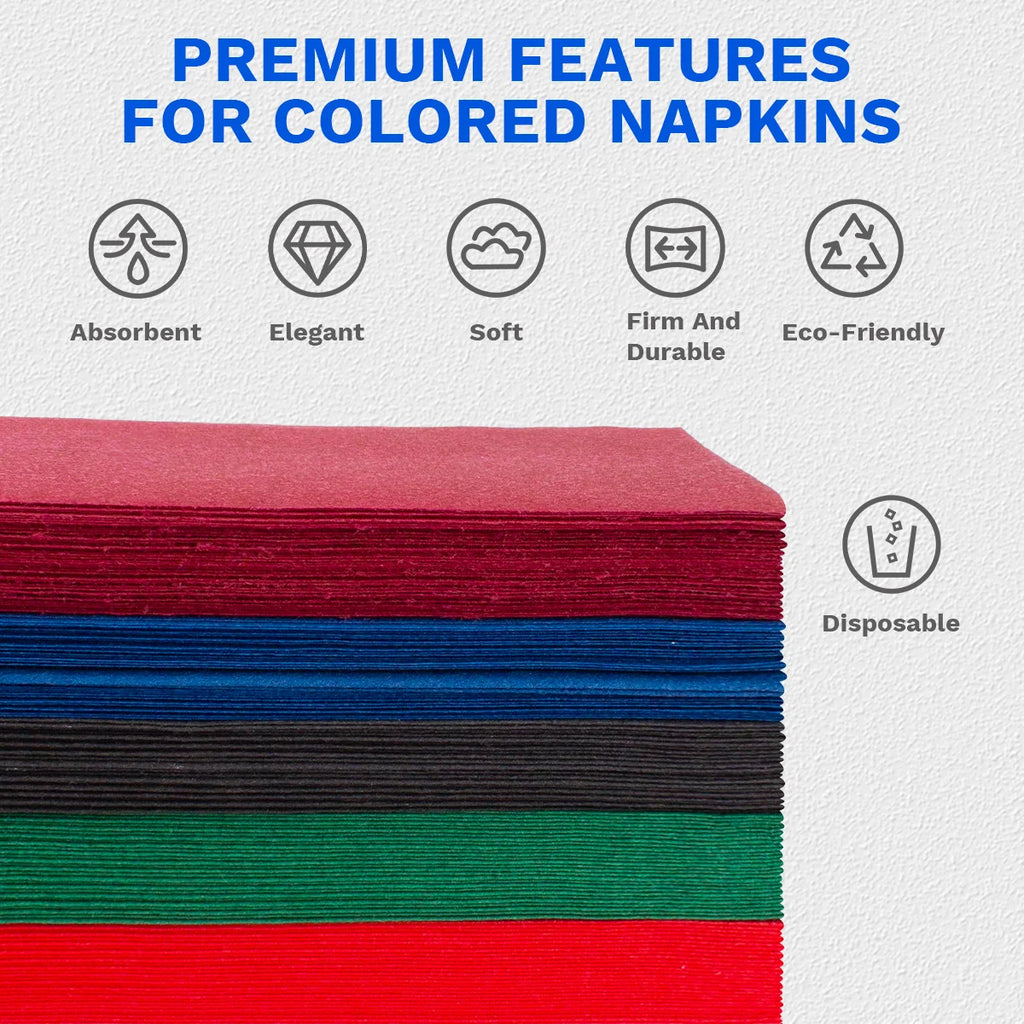 JINYUDOME Disposable Napkin,Linen-Feel Dinner Napkin,7.87*15.75“ Colored Napkin,Prefold Paper Napkins Pad For Party Wedding