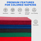 JINYUDOME Disposable Napkin,Linen-Feel Dinner Napkin,7.87*15.75“ Colored Napkin,Prefold Paper Napkins Pad For Party Wedding
