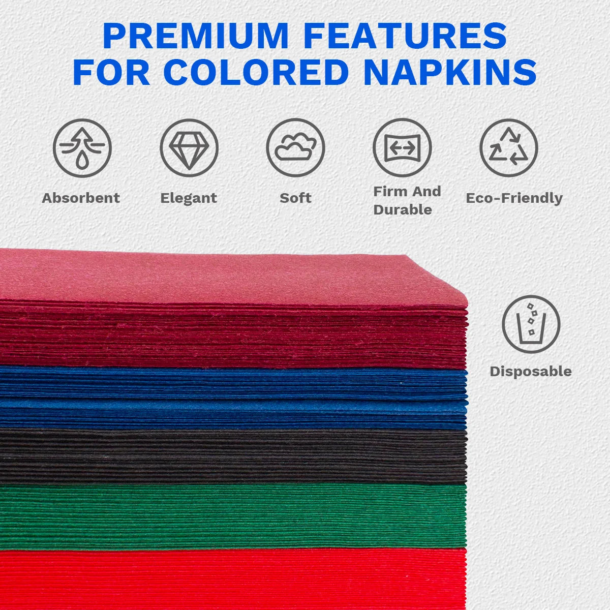 JINYUDOME Disposable Napkin,Linen-Feel Dinner Napkin,7.87*15.75“ Colored Napkin,Prefold Paper Napkins Pad For Party Wedding
