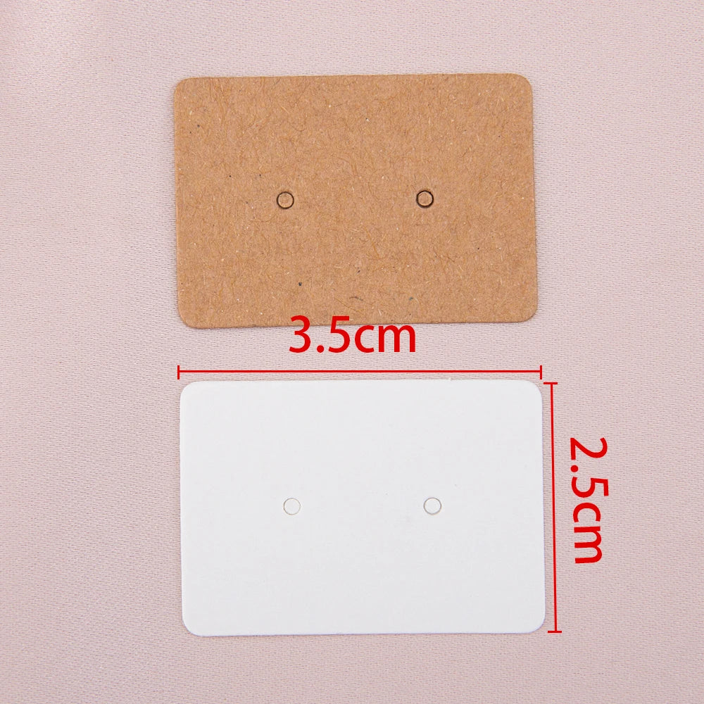 50/100pcs 3.5x2.5cm Earring Display Cards Kraft Paper Cards for Women Handmade Jewelry Earring Studs Packaging Retail Price Tags