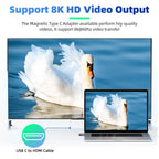 140W USB4.0 40Gbps Thunderbolt3 Magnetic Type-C OTG USB C To USB-C Fast Charge Magnet Converter Cable 8K@60Hz USB Type C Adapter