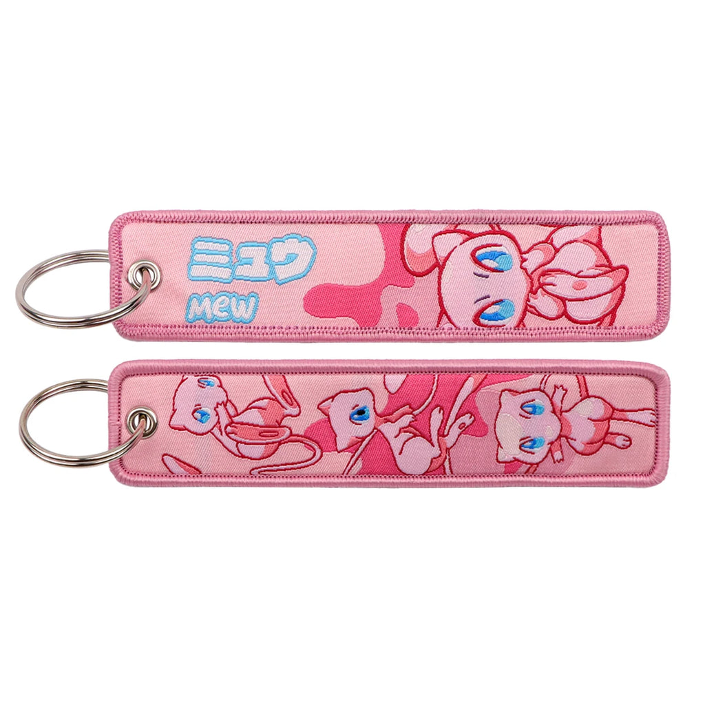 Kawaii Japanese Elf Anime Embroidery Key Fobs Key Tag Motorcycles Cars Backpack Chaveiro Keychain Fashion Keyring Friends Gifts