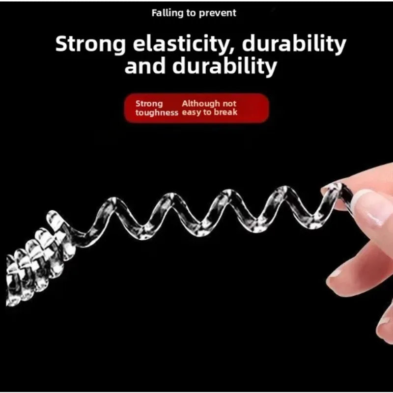 5pcs-10pcs for Labubu Anti Drop Buckle Silicone Rope Keychain Protection Ring Aurora White Transparent Winding Fixed Anti Drop
