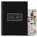 1Pc A4 Monthly Planner and Calendar Book 2 Year Monthly, Large Grid Monthly Organizer with Notes Pages, with 3 Stickers