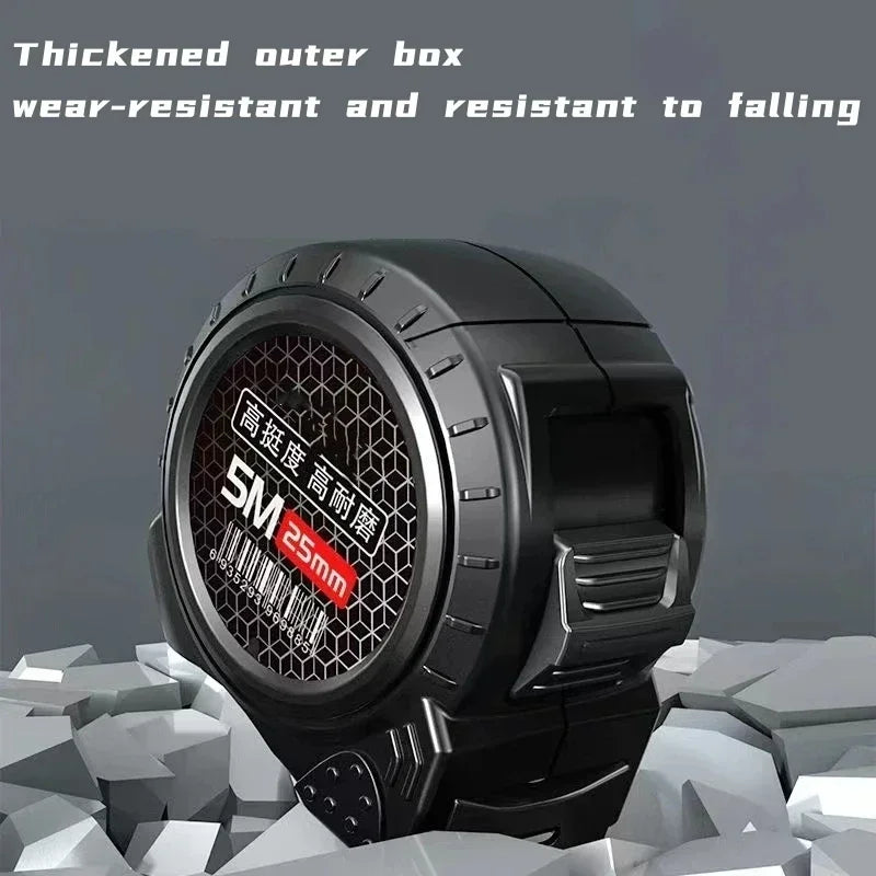 Locking fluorescent steel telescopic tape measure, self-locking high-precision wear-resistant measuring tool
