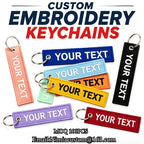 Wholesale Custom Embroidery Keychains Logo Flight Tag Keychain Jet Tag Keychain Personalized Name Key Ring Fabric Keychain