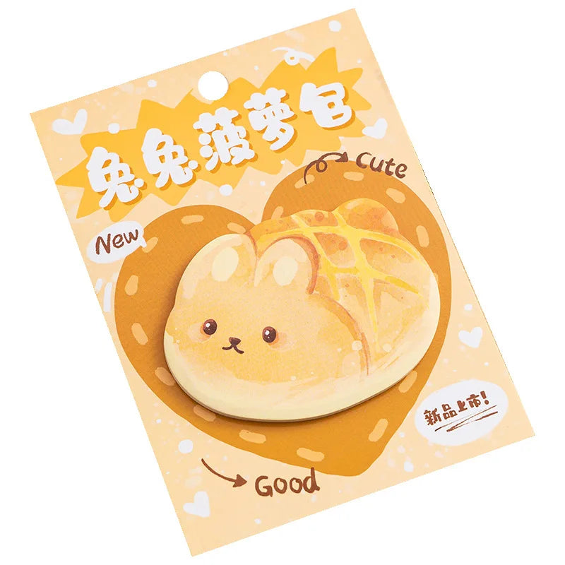 Creative Bread Sticky Notes Cute Cartoon Memo Pad Unique Design Note Paper Kawaii  Dessert Cuisine DIY