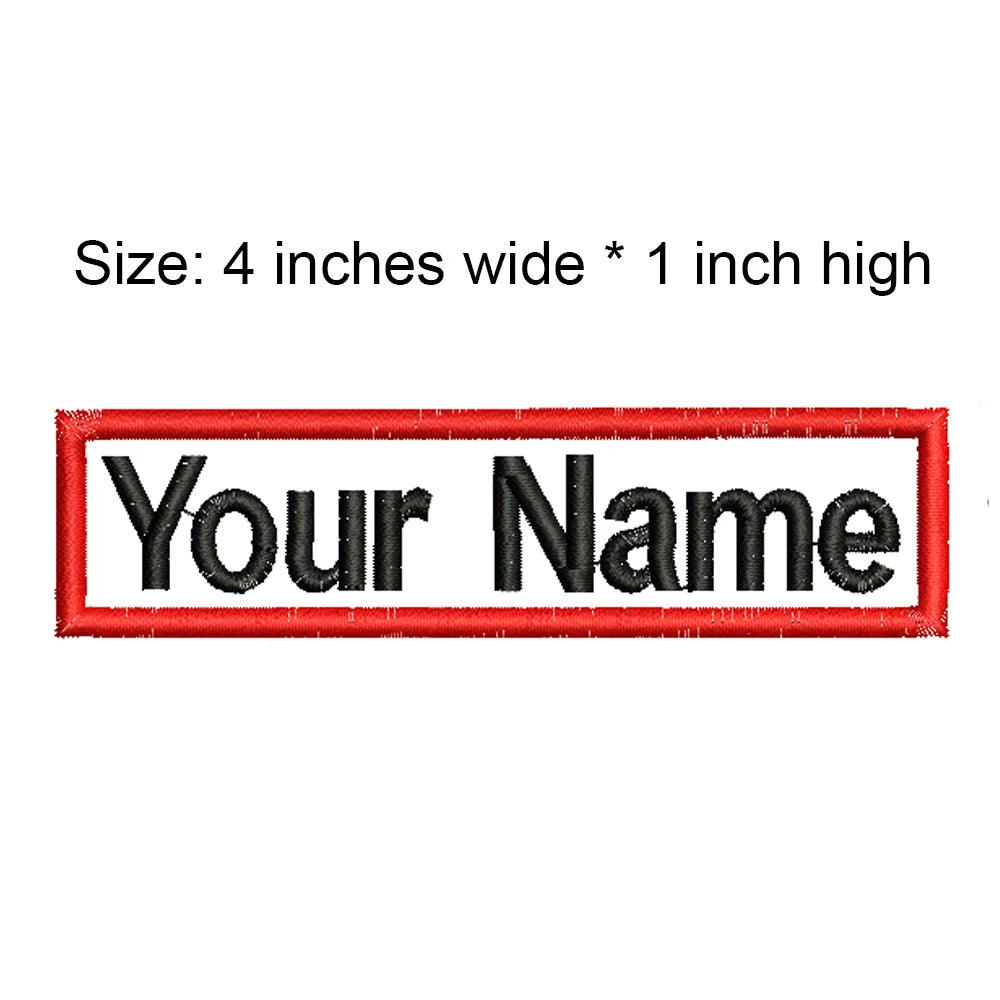 4 Inches Wide Customized Name Small Tag Embroidery Patch Arial Font Iron On Sew On Clothing Left Chest Tell Us Need What Texts