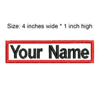 4 Inches Wide Customized Name Small Tag Embroidery Patch Arial Font Iron On Sew On Clothing Left Chest Tell Us Need What Texts