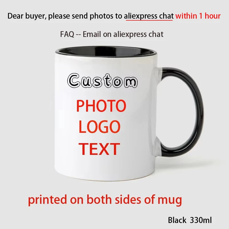 Personalised Your Photo Mug, Custom NAME IMAGE Cup, Customize Coffee Mugs, Tea Cups, Mothers' Day, Fathers' Day Wedding Gift