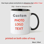 Personalised Your Photo Mug, Custom NAME IMAGE Cup, Customize Coffee Mugs, Tea Cups, Mothers' Day, Fathers' Day Wedding Gift