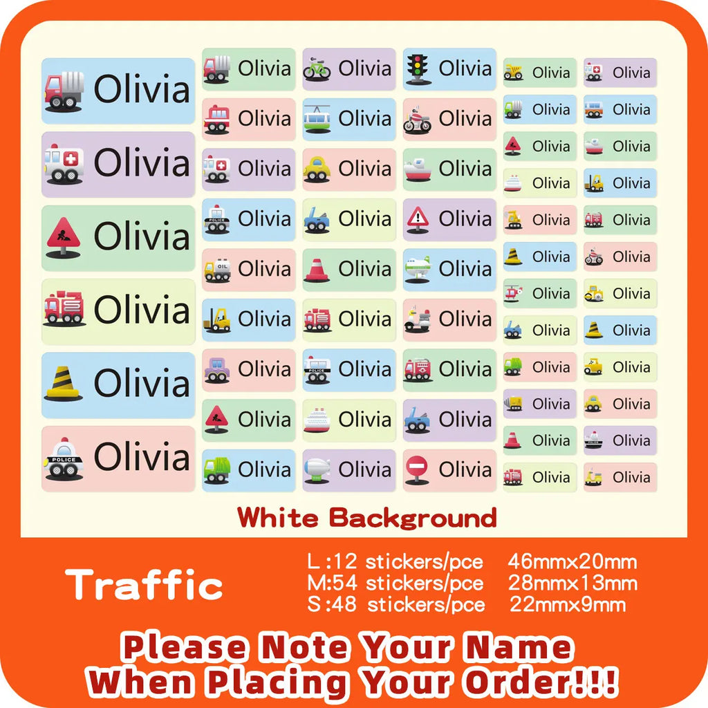 Custom Transparent Self-adhesive Baby Name Sticker Customised Kindergarten Tag in Hebrew Personalized Waterproof Stickers Label