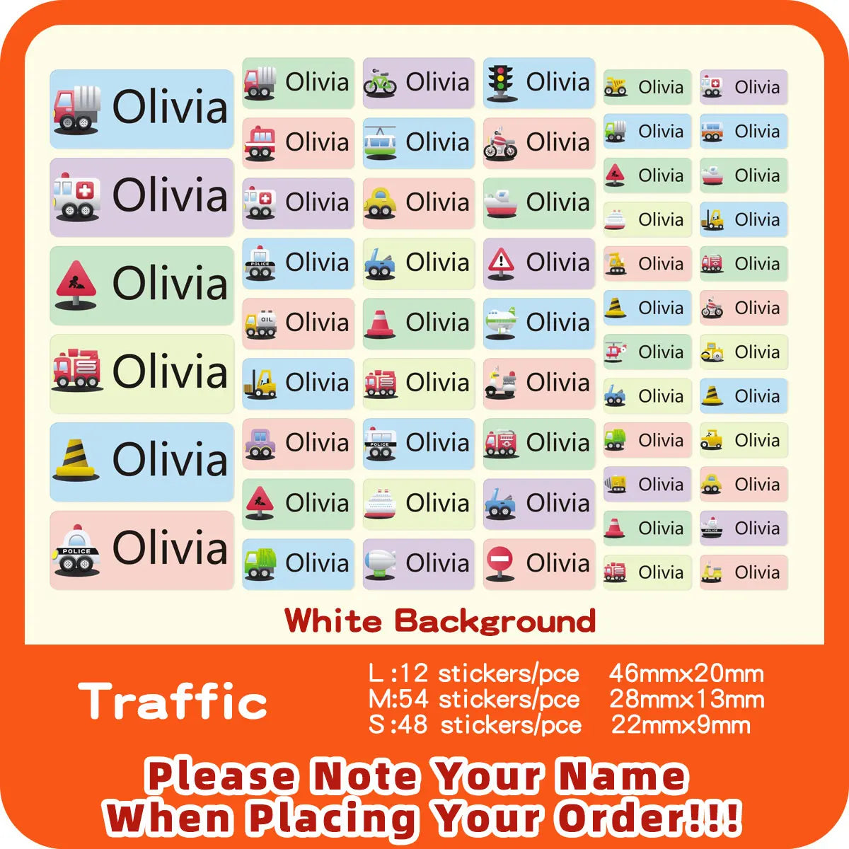 Custom Transparent Self-adhesive Baby Name Sticker Customised Kindergarten Tag in Hebrew Personalized Waterproof Stickers Label