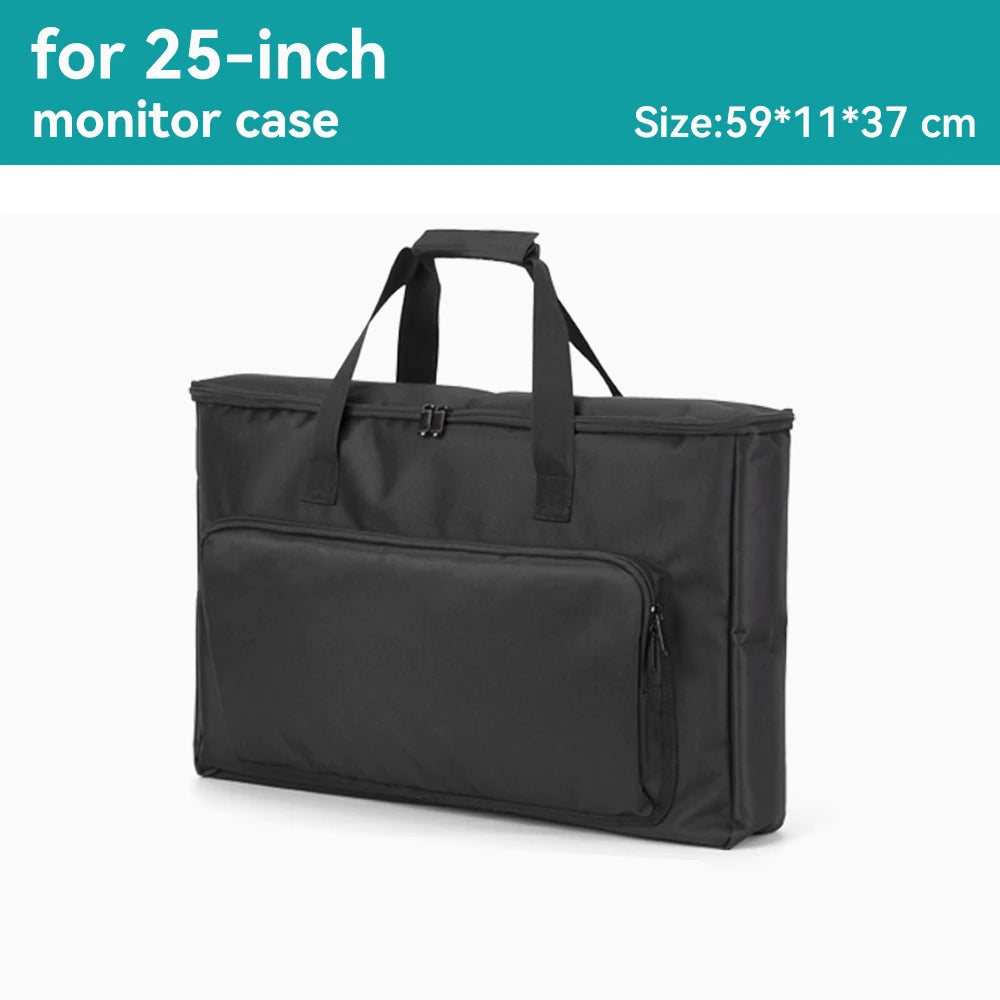 Carrying Case for PC Monitor Portable Shockproof Waterproof Padded Monitor Travel Bag with Strap for 24" 25" 27" 32" Screen