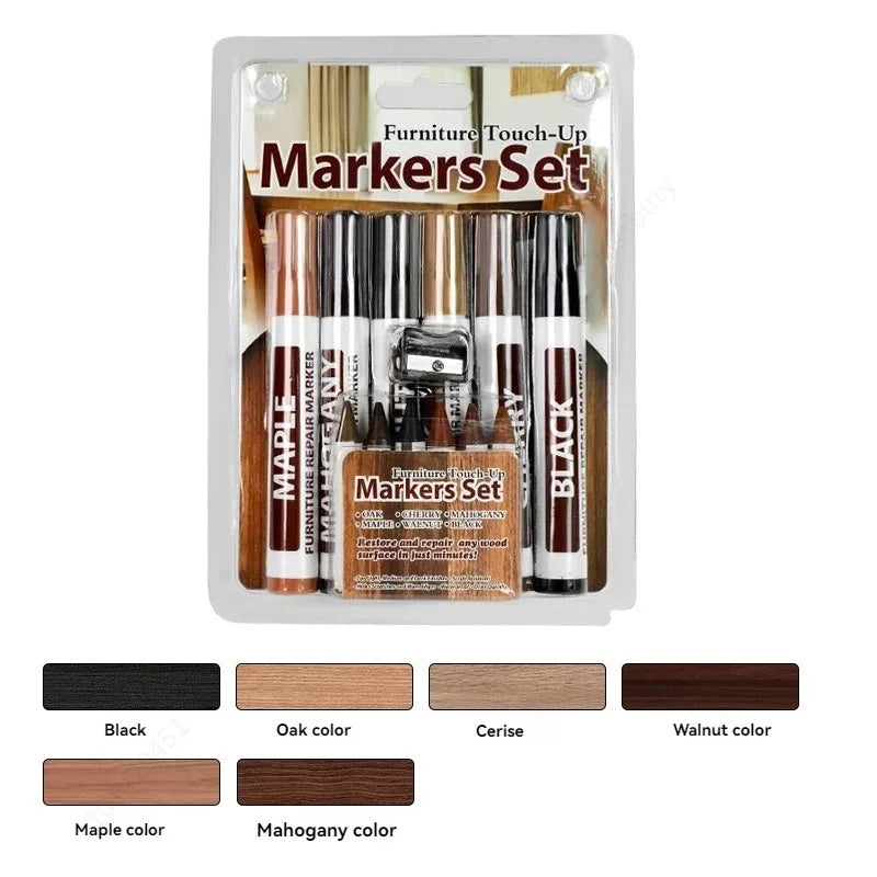 13/21Pcs Furniture Repair Pen Markers Remover Wood Scratches Restore Kit Scratch Filler Paint Wooden Cabinet Floors Tables