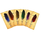 1 Set New Luxury Feather Pen 5 Nib Vintage Quill English Calligraphy Signature Pen European Gift Box Scuba Dive Writing Tools