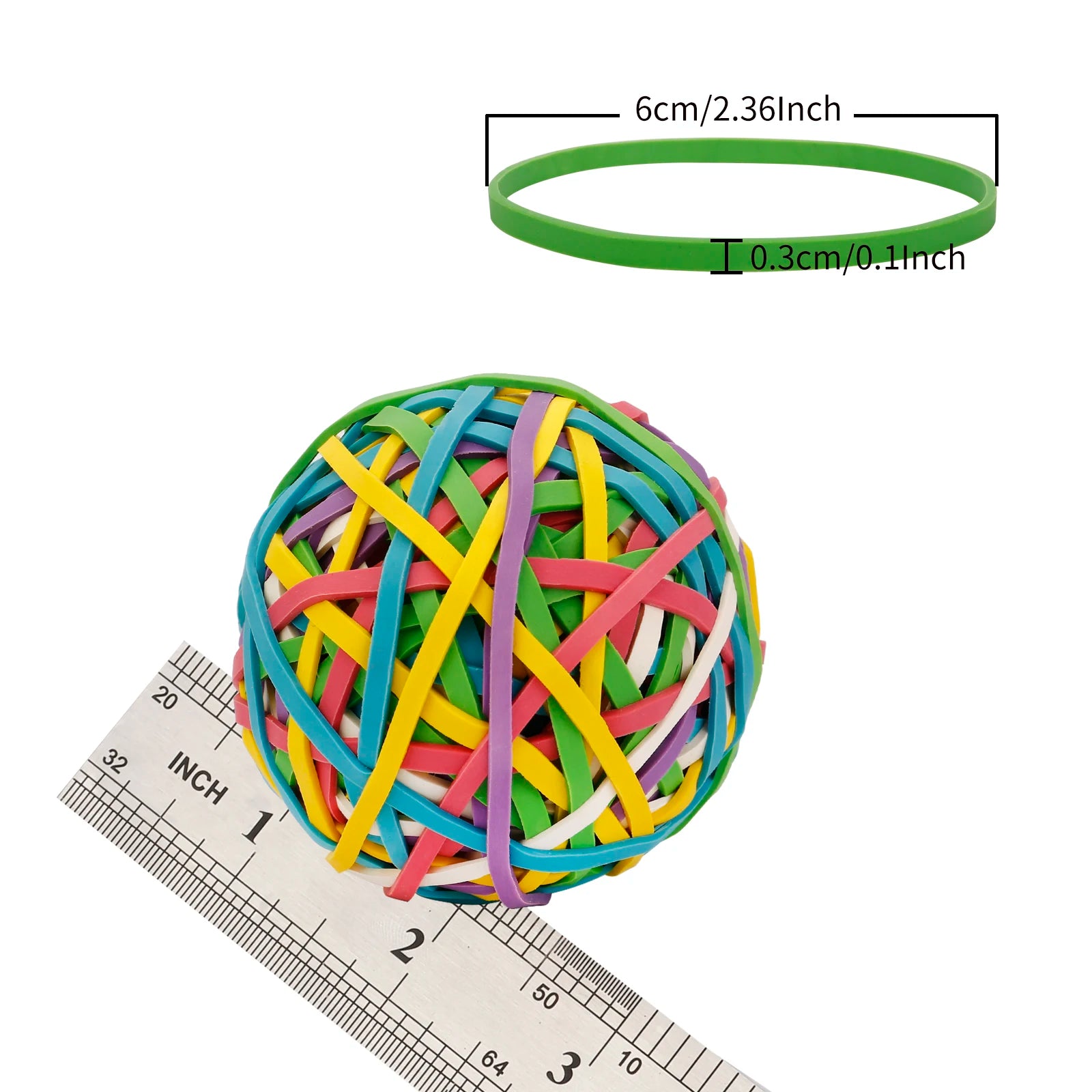 Eagle Rubber Band Ball, 170 Bands Per Ball, Assorted Colour