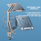 Oatsbasf Laptop Stand Clamp Tablet Hightening Support Holder Book Bracket Desktop Bed Lazy Stand 360°Rotating Hight Adjustable