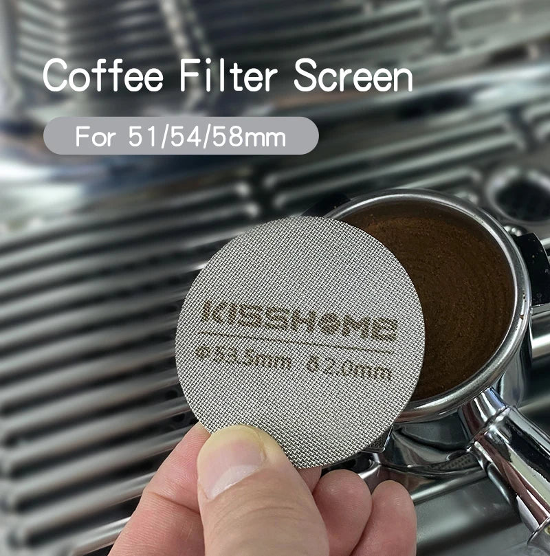 Coffee Puck Screen Fit 51mm 53.5mm 58.5mm Reusable Ground Filter Mesh Heat Resistant Metal For Espresso Accessories Barista Tool