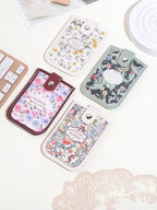 1PC Oil Painting Floral Pattern Card Holder,Pull-Out Multi-Card Slots,Suitable for ID Cards,Bank Cards, Business CardsStorage