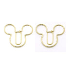 Special-shaped Paper Clip Golden Creative Cute Cartoon Paper Clips Metal Shape Gold Color Bookmark Stationery Office Paperpins