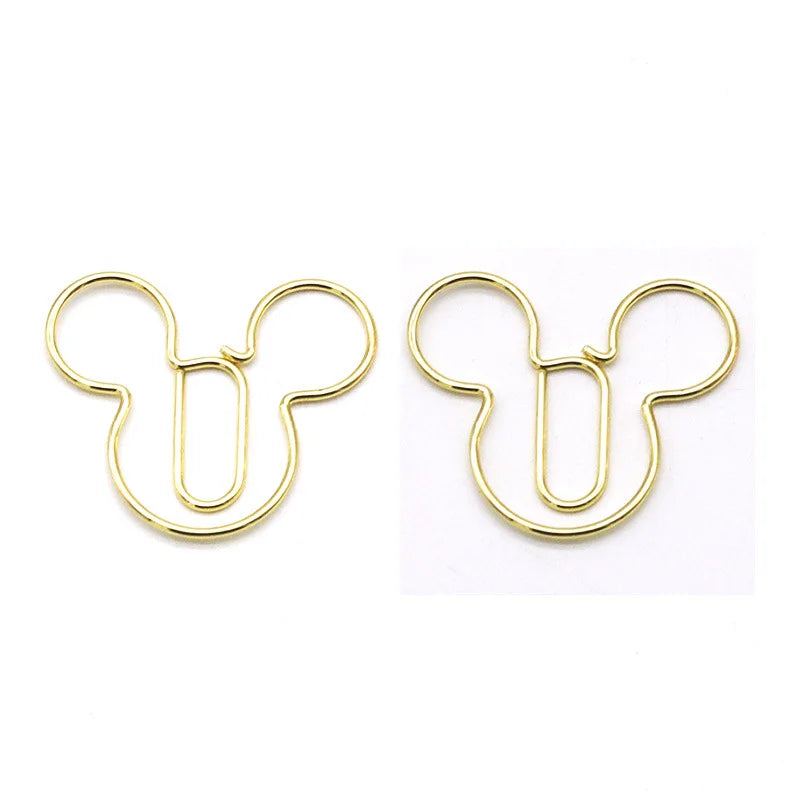 Special-shaped Paper Clip Golden Creative Cute Cartoon Paper Clips Metal Shape Gold Color Bookmark Stationery Office Paperpins