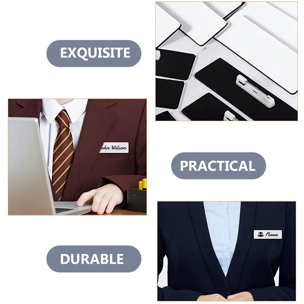 32pcs Blank Badges Diy Hard Wooden Name Tags For Office Workers Reusable Custom Printable Sublimation Badges Magnetic Name