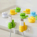 Silicone Thumb Wall Hook Cable Management Wire USB Organizer Clips Wall Hooks Hanger Storage Holder For Kitchen Bathroom Home