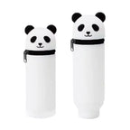 1PCS Kawaii Animals Silicone Telescoping Pencil Case Student Large Capacity Stationery Bag Giraffe/ Bee/Panda Learn Stationery