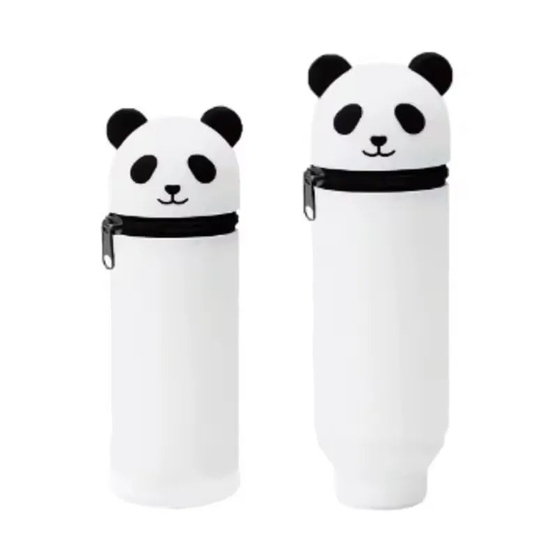 1PCS Kawaii Animals Silicone Telescoping Pencil Case Student Large Capacity Stationery Bag Giraffe/ Bee/Panda Learn Stationery