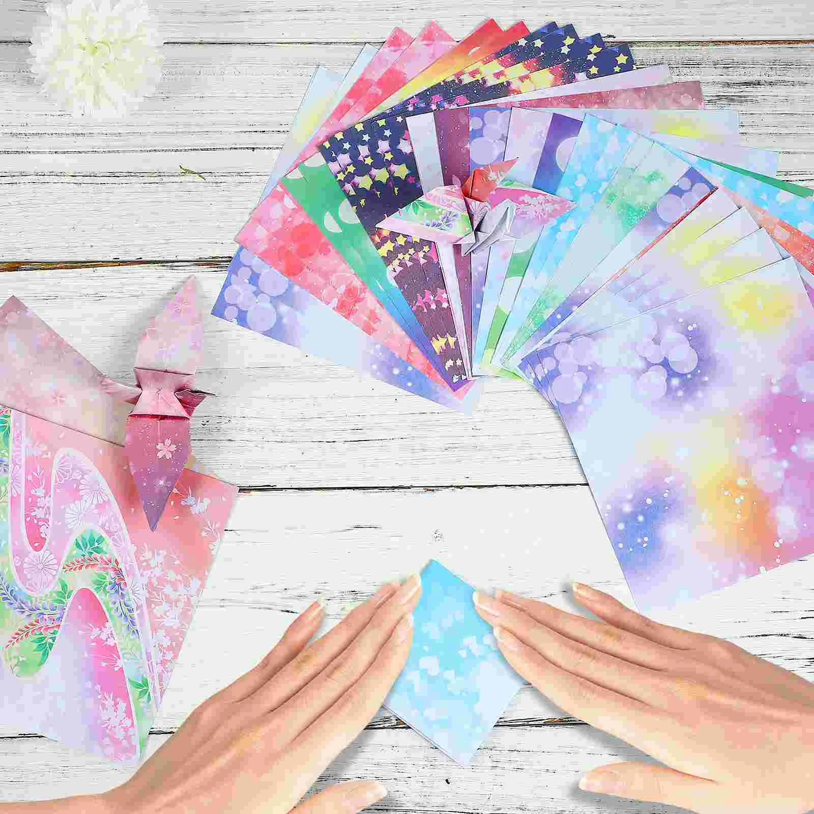 50 Sheets Paper Square Colorful Colorful Craft Origami Papers Suite Pastel Cardstock Craft Crafts Child