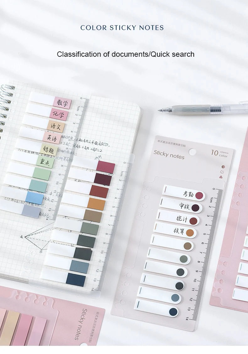 200 Sheets Index Tabs Self Adhesive Page Markers Transparent Sticky Notes Classify Files Flags Posted It Planner Stickers