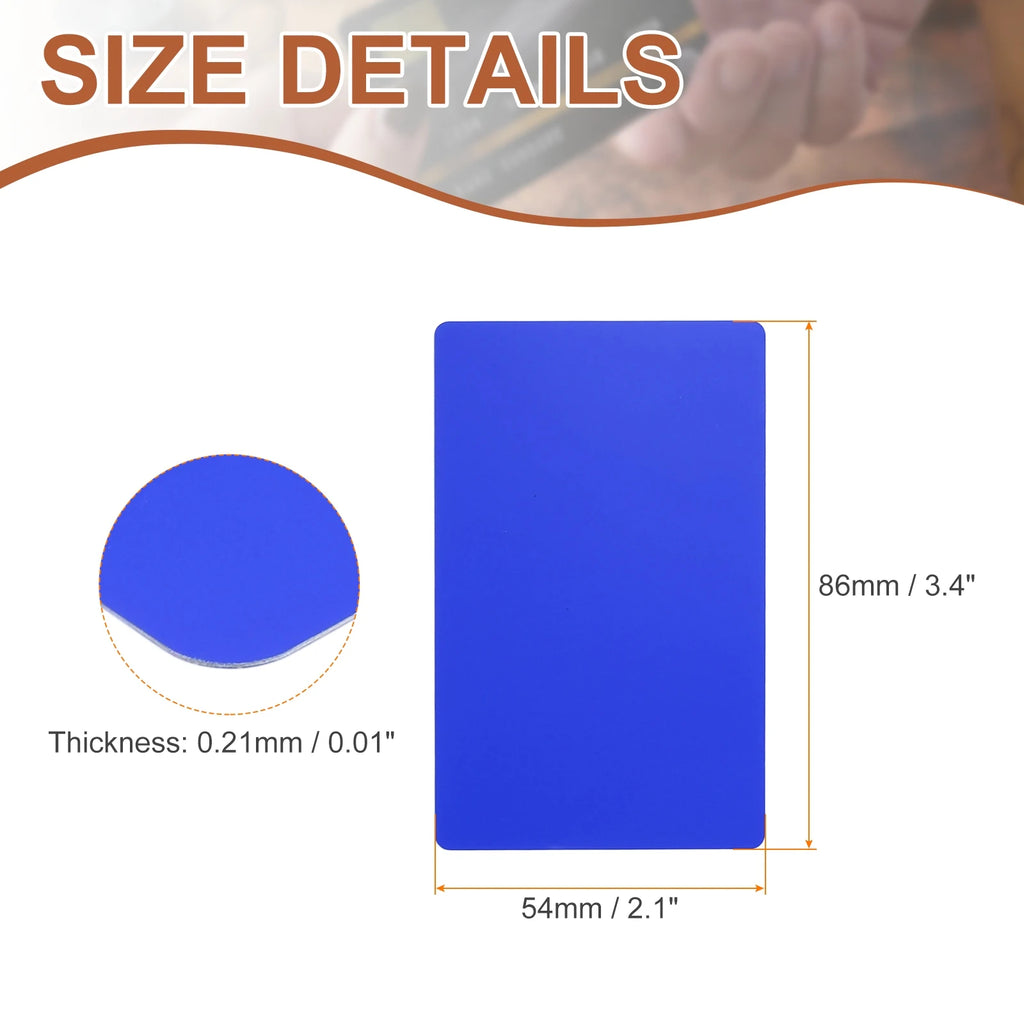 10/25/50Pcs Metal Business Cards Colored Finish Aluminum Blank Laser Engraving DIY Cards CNC Engraving Sheets for House Office