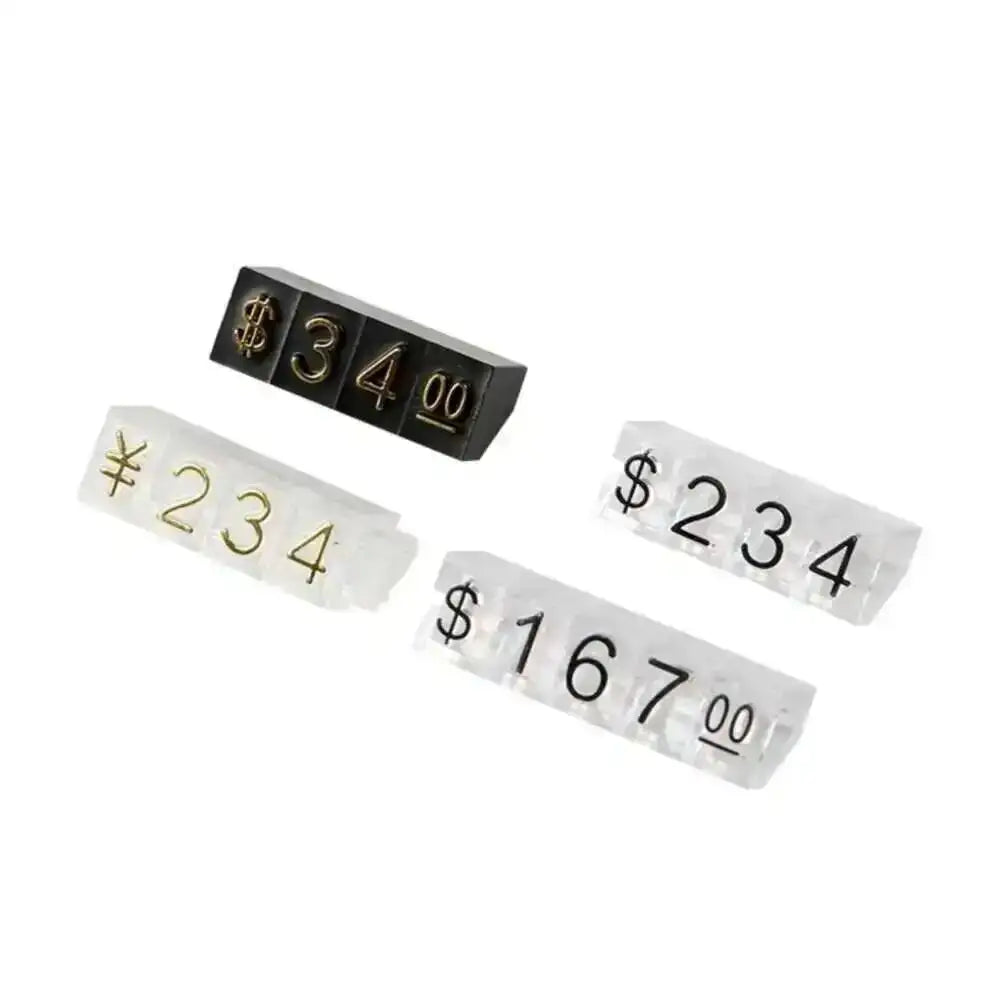 10pcs 9x6mm Adjustable Dollars Number Stand Watch Labels Cube Price Tags